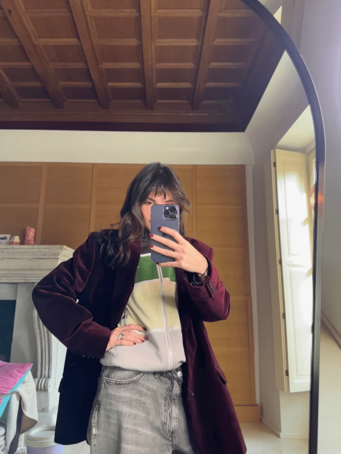 Bordeaux Vintage Velvet Blazer