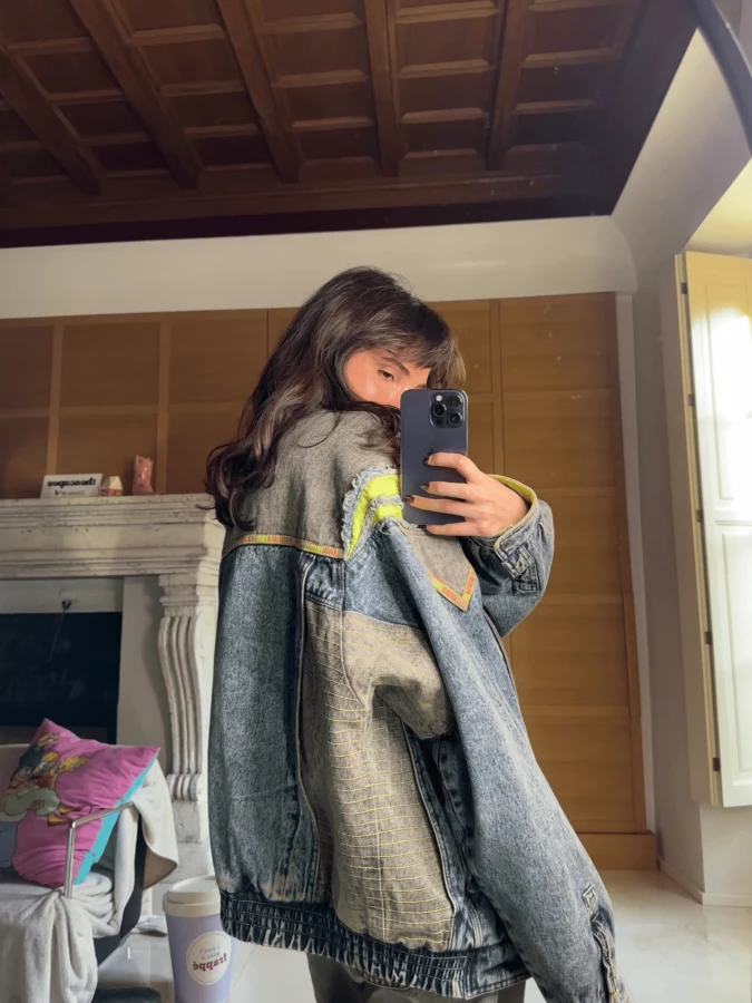 Vintage Denim Shearling Jacket