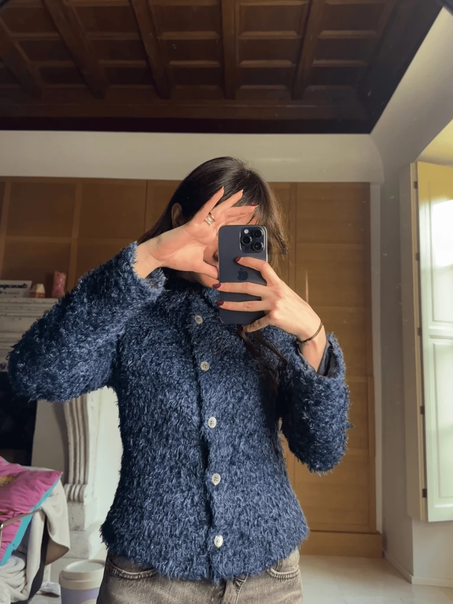 Camicia Blu 'Fuzzy' Vintage