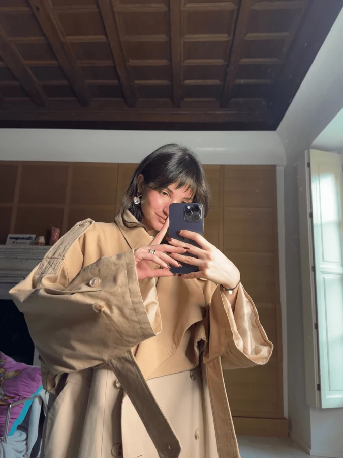 Light Brown Ivory Trench Coat