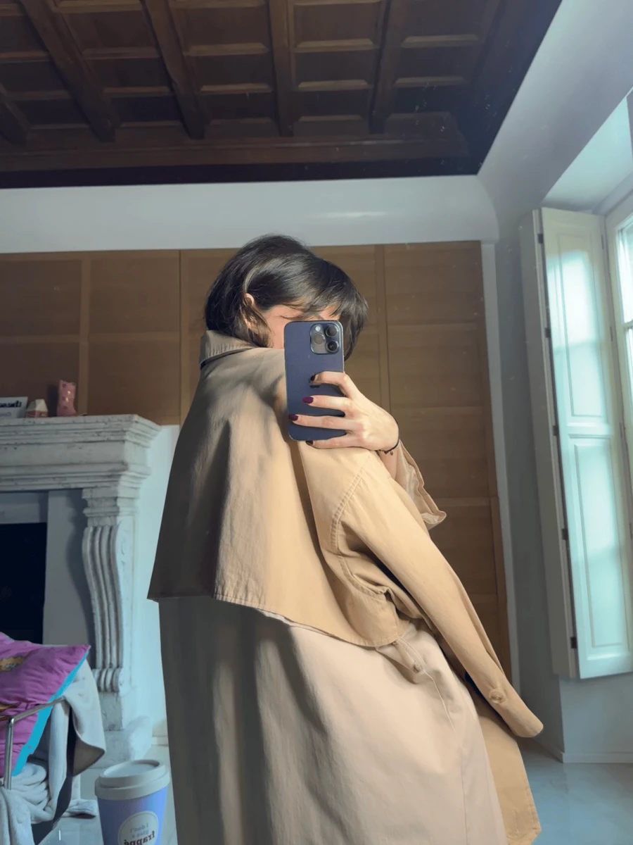 Light Brown Ivory Trench Coat