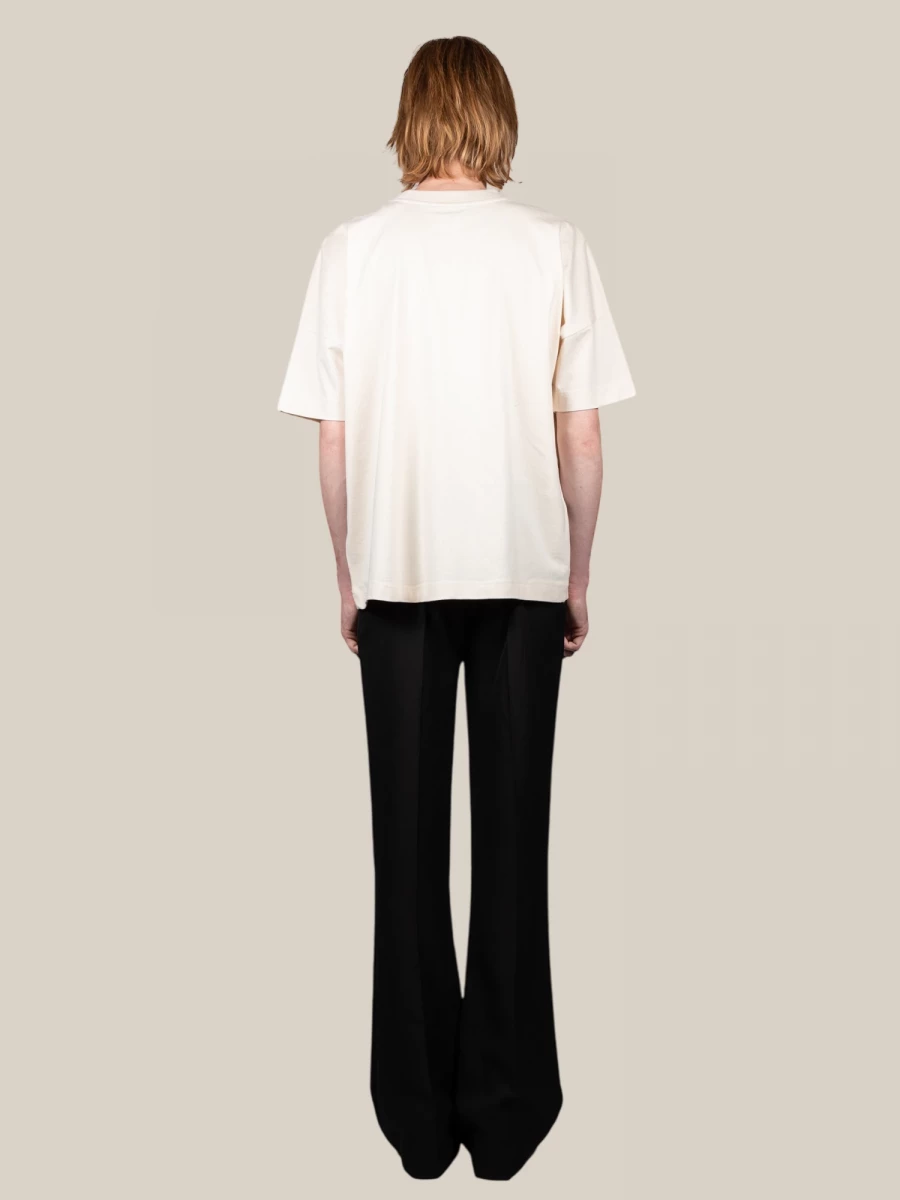 Ivory T-Shirt in Cotton with College Print