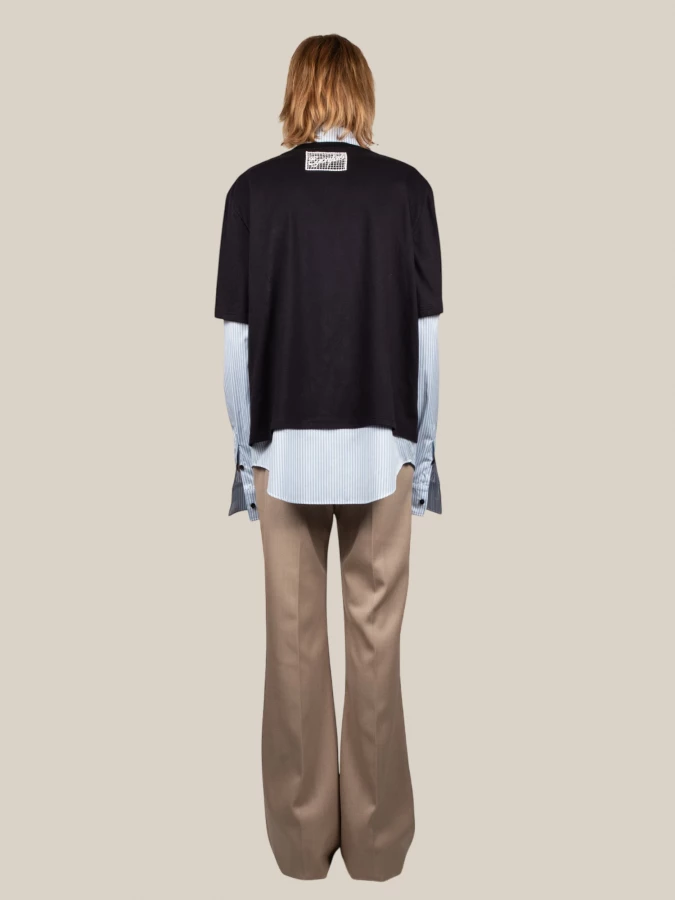 Camicia T-Shirt a Righe con Stampa