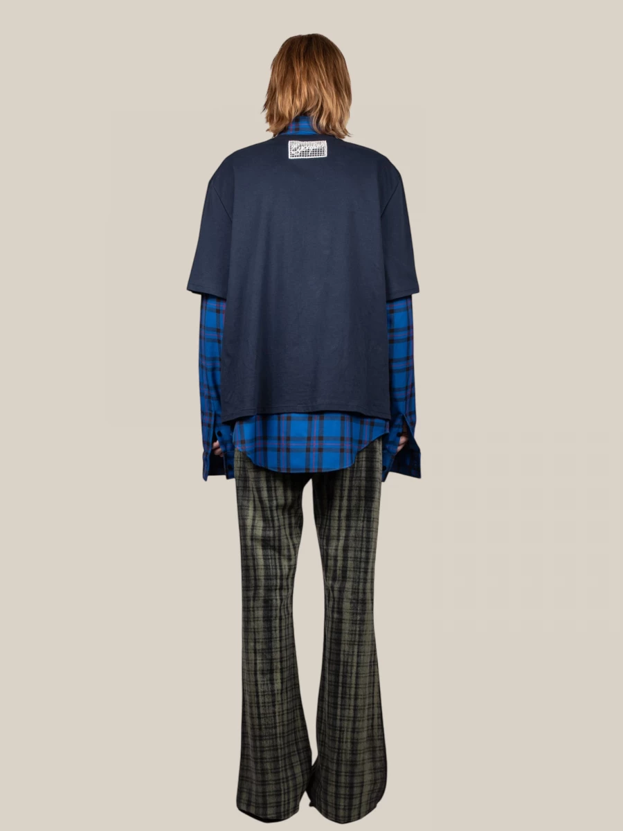 Camicia T-Shirt a Quadri con Stampa