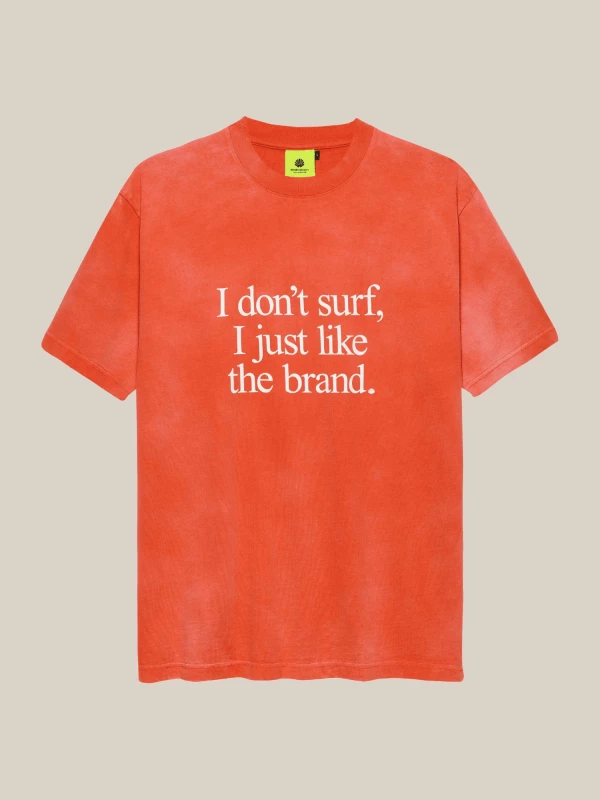 T-shirt Arancione 'I Don't Tee' in Cotone con Sfumature