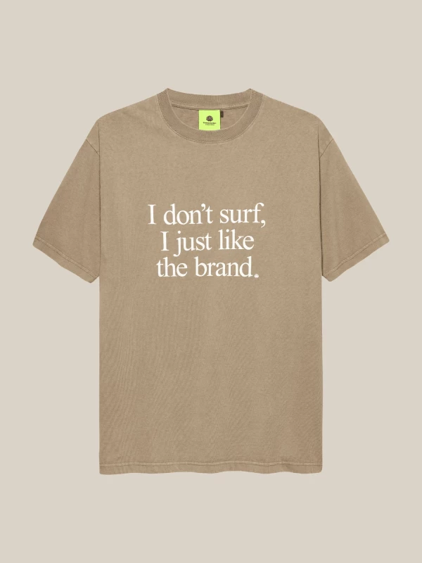 T-shirt Beige 'I Don't Tee' in Cotone con Sfumature
