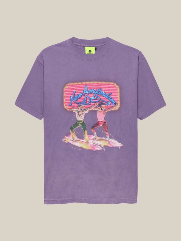 Lilac 'Surf Disco' T-shirt with print