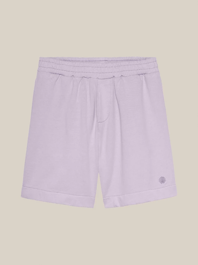 Shorts Lilla 'Classic Logo' in Cotone con Vita Elasticizzata
