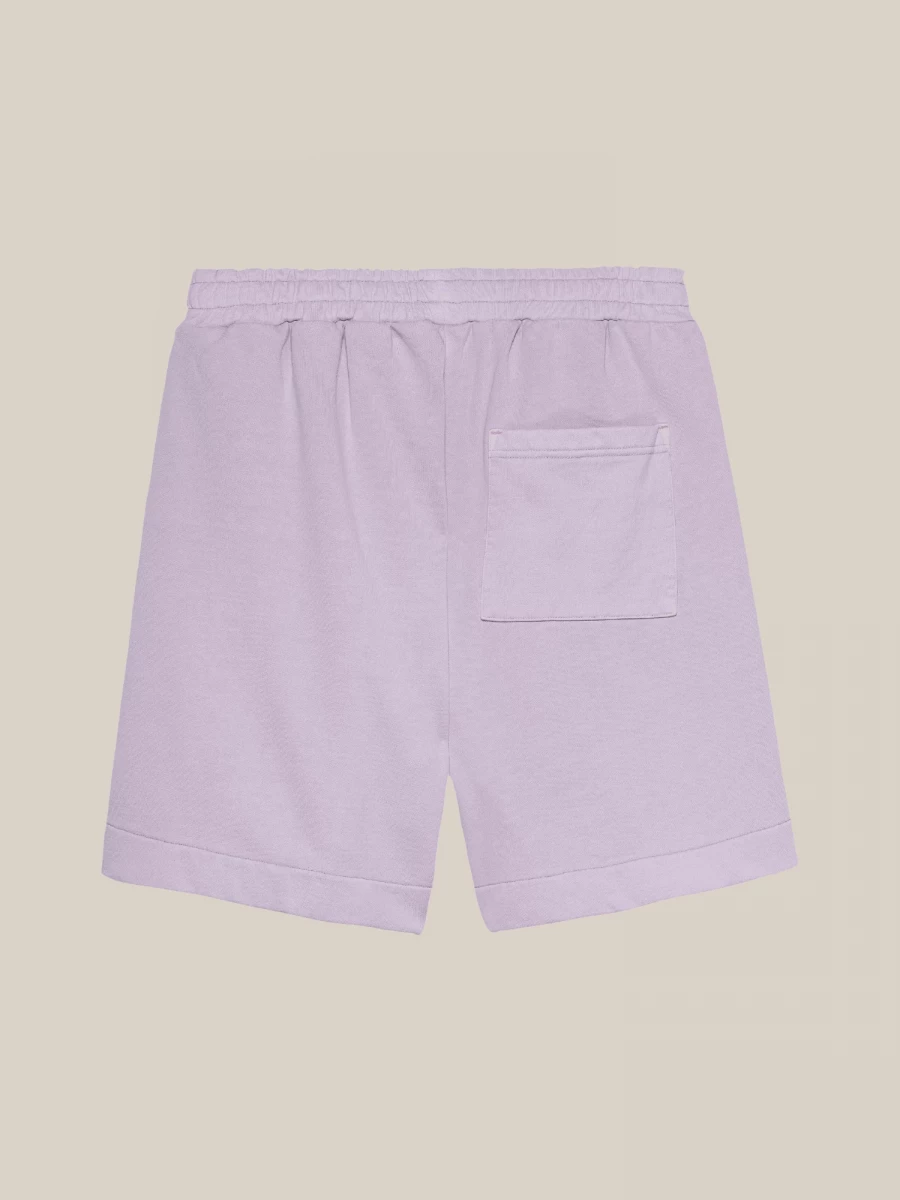 Lilac 'Classic Logo' Cotton Shorts with Elasticized Waistband