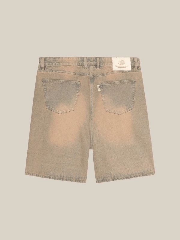 Shorts Beige 'Dune' in Denim con Effetto Sfumato 2
