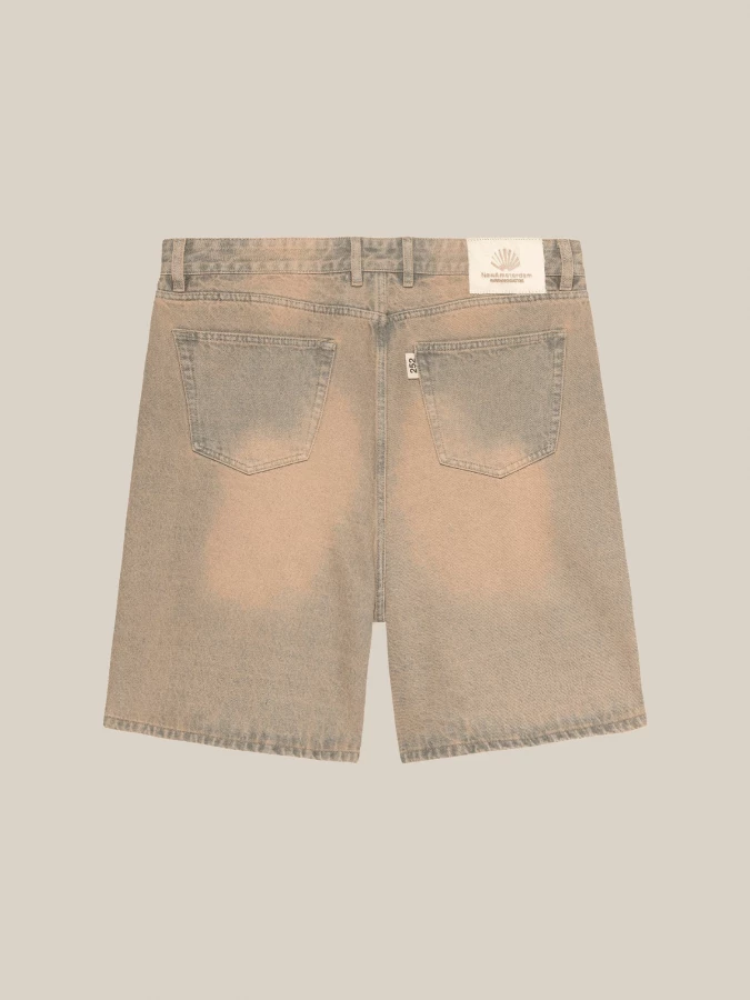 Beige 'Dune' Denim Shorts with Shaded Effect