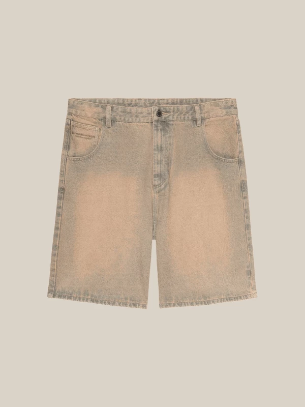Beige 'Dune' Denim Shorts with Shaded Effect