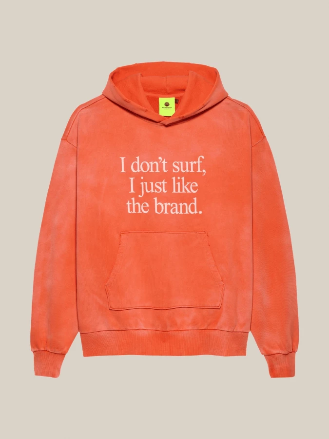 Felpa Arancione 'I Don't Hoodie' con Cappuccio in Cotone con Sfumature