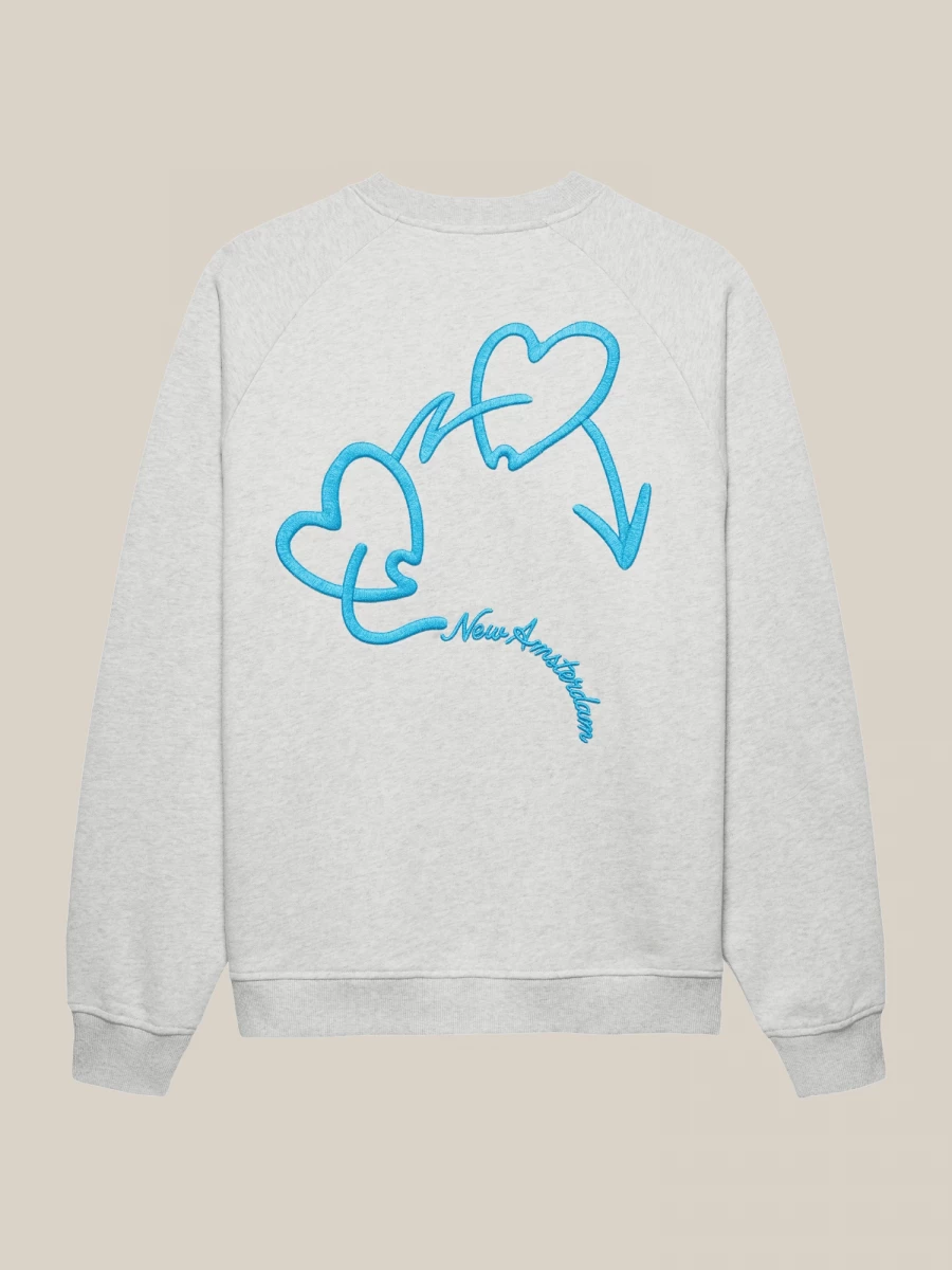Grey 'Love Connect' Sweatshirt in Cotton with Contrast Embroidery