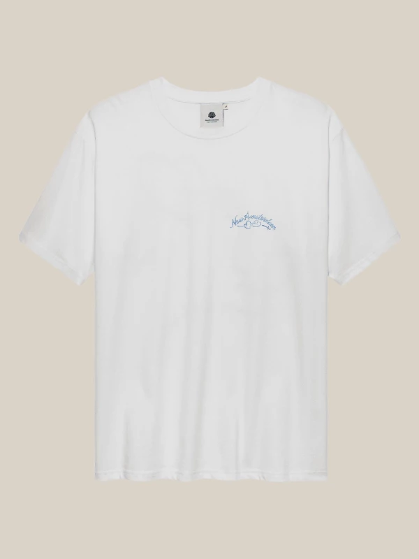 T-shirt Bianca 'Love Connect' in Cotone con Ricamo