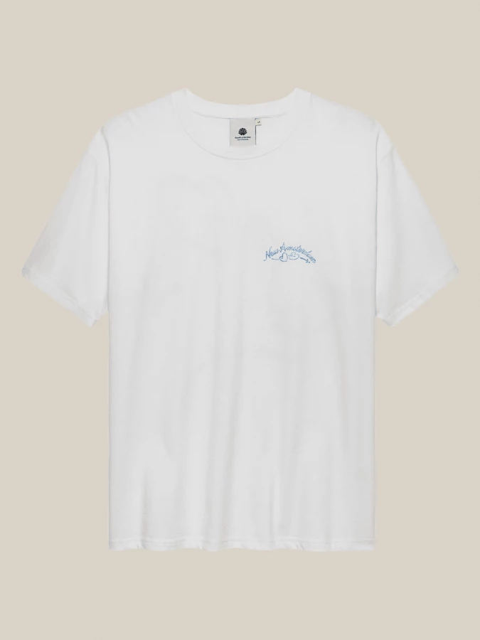 White 'Love Connect' T-shirt in Cotton with Embroidery