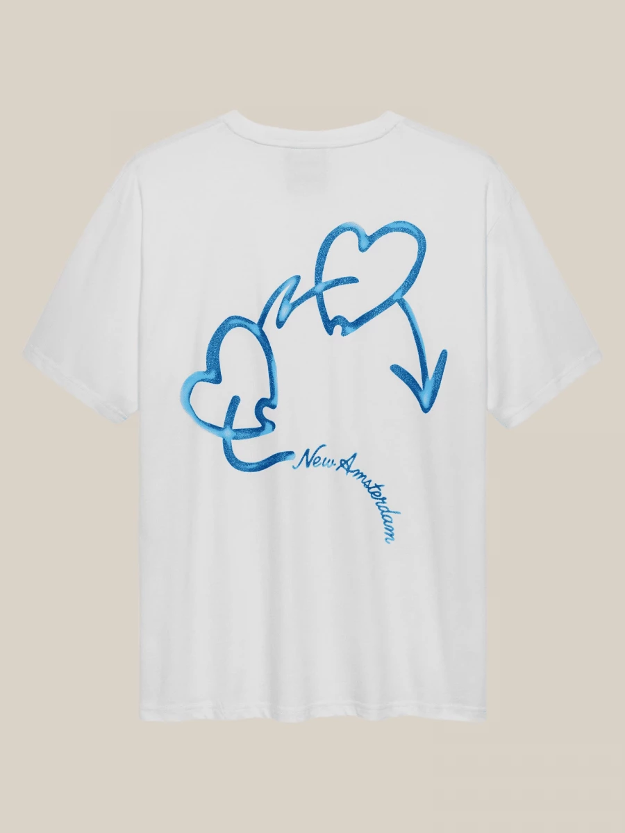 T-shirt Bianca 'Love Connect' in Cotone con Ricamo