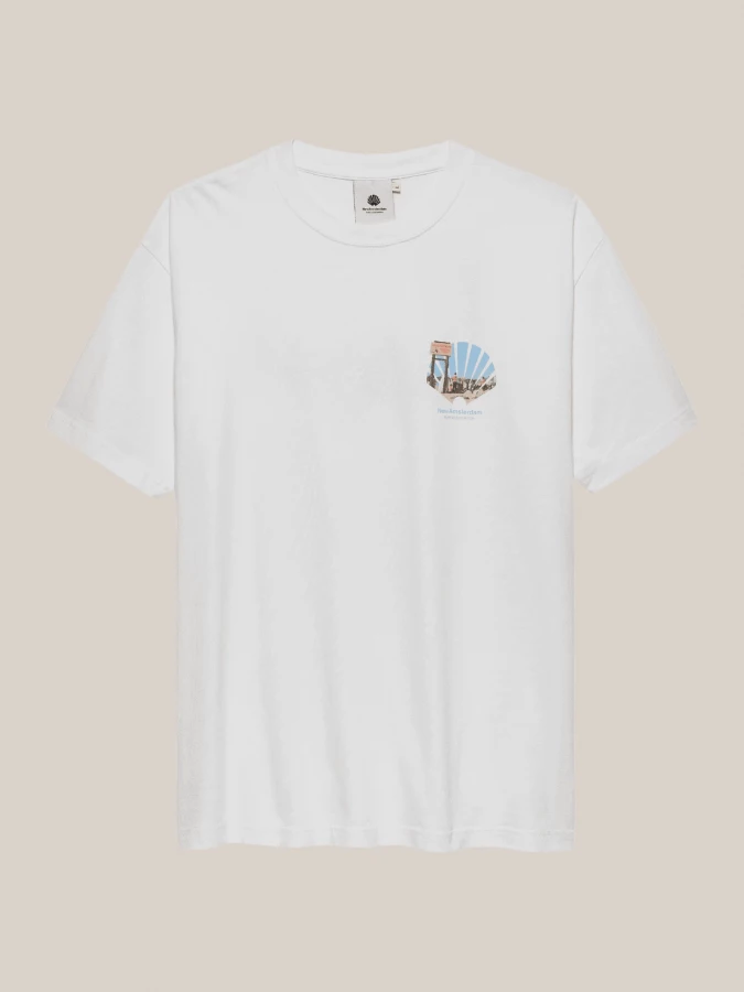 White 'Road Trip' T-shirt in Cotton with Print