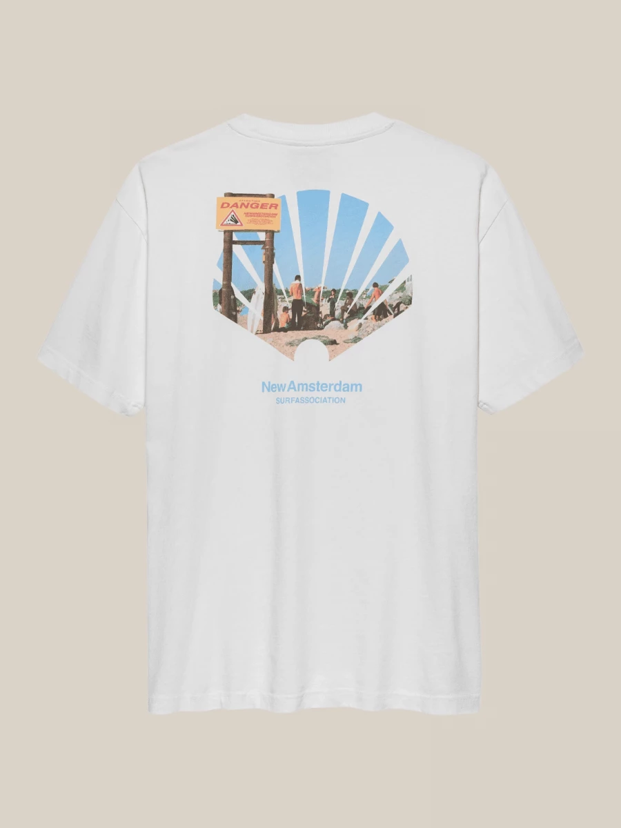 T-shirt Bianca 'Road Trip' in Cotone con Stampa