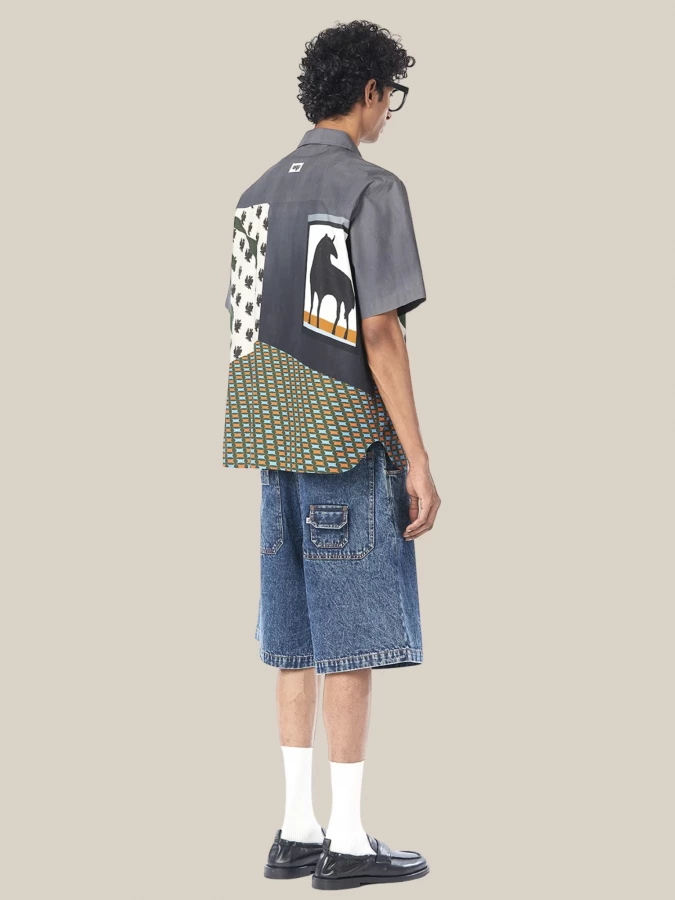 'Baggy' Bermuda in Denim with Belt