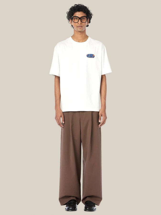 T-shirt 'Nutrition' Bianca in Cotone con Stampa Grafica