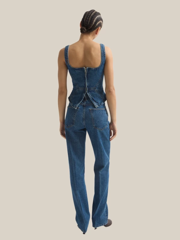 Denim 'Broken' Corset with Asymmetrical Cut 2