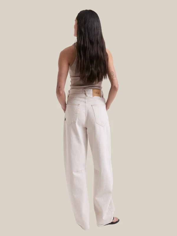 White 'Lido' Wide Leg Jeans with Front Seams 2