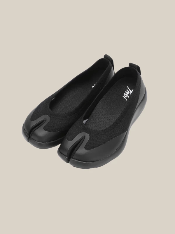 Black Tabi Ballerina in Technical Knit