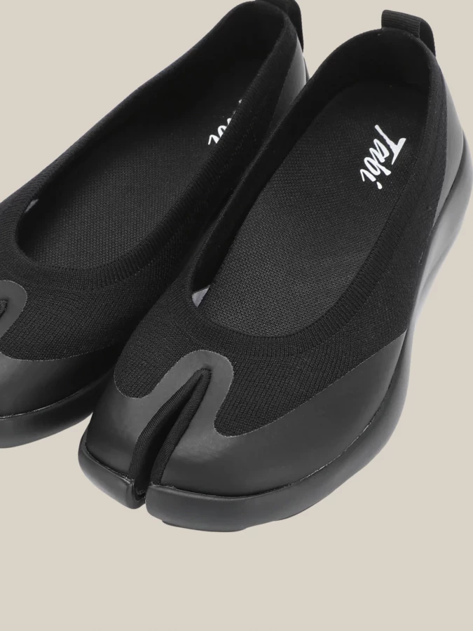 Black Tabi Ballerina in Technical Knit