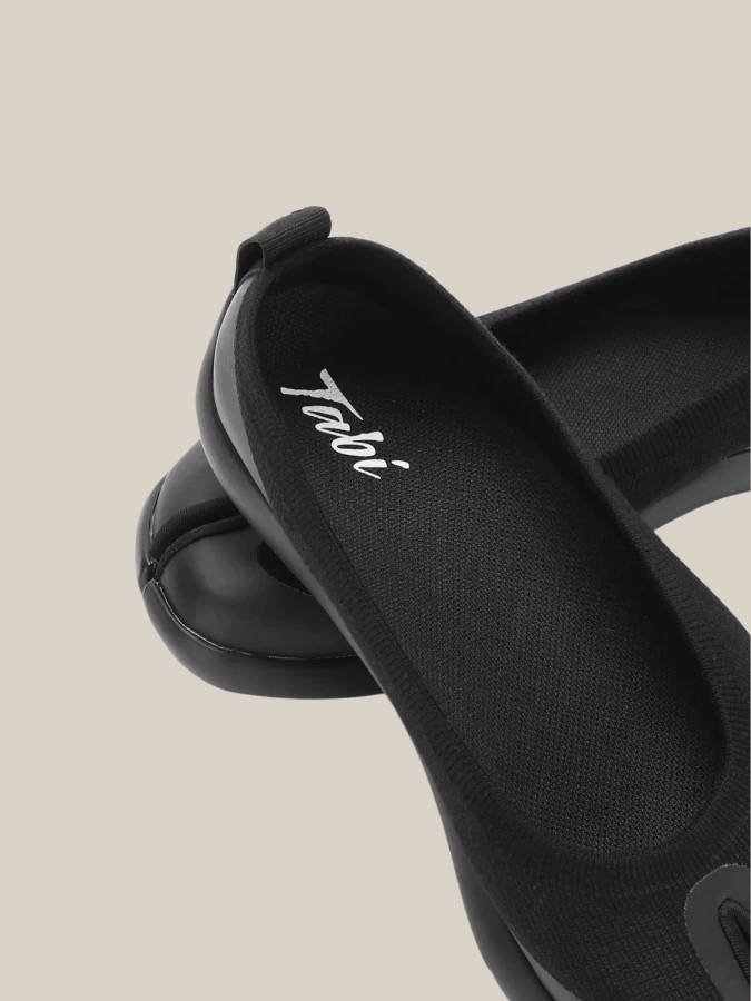 Black Tabi Ballerina in Technical Knit