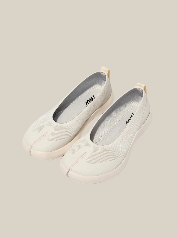 Ivory Tabi Ballerina in Technical Knit