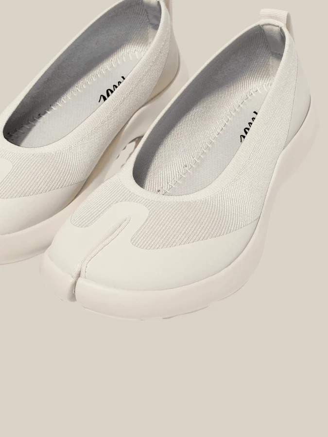 Ivory Tabi Ballerina in Technical Knit
