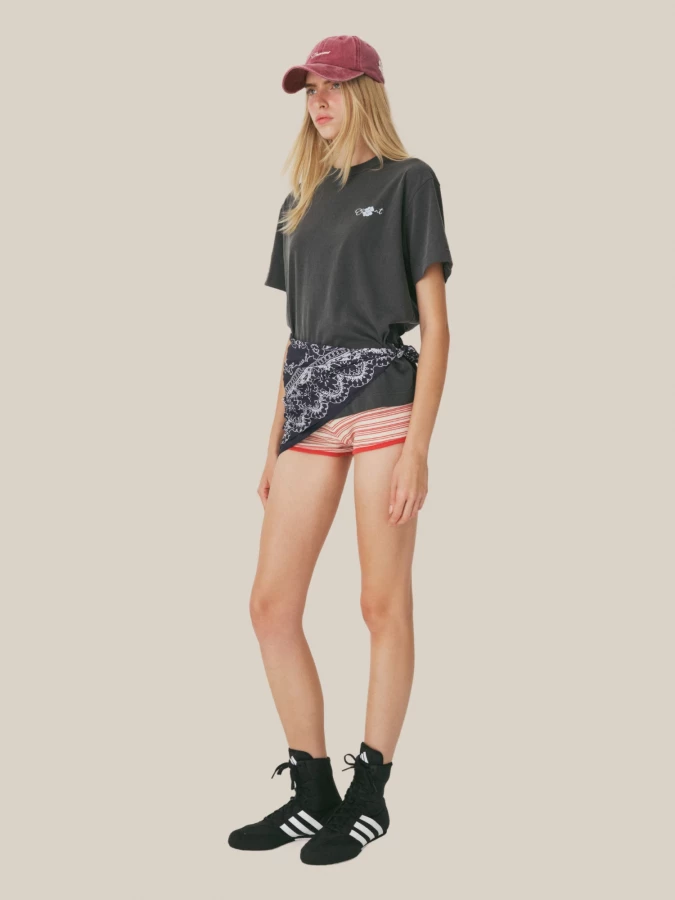 Dark Grey T-shirt with Bandana Print