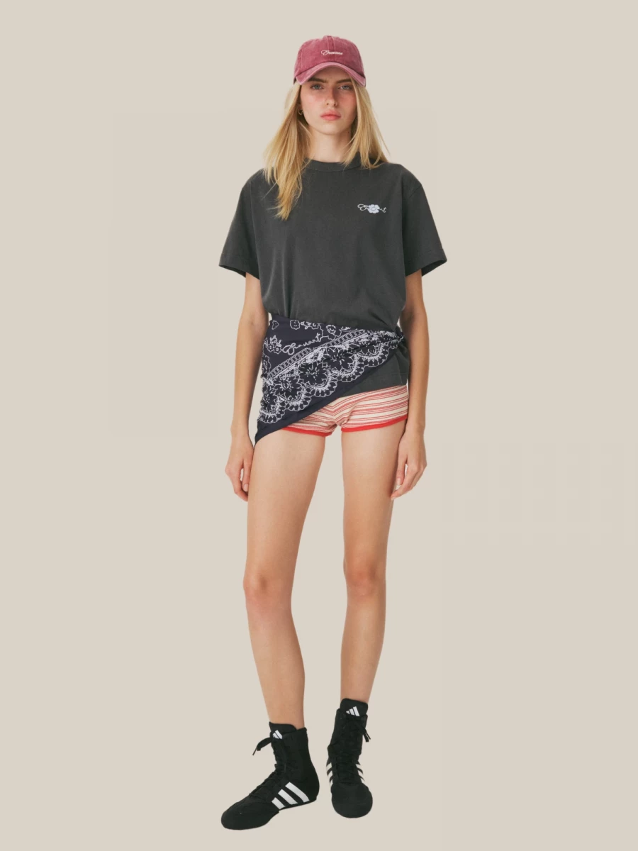 Dark Grey T-shirt with Bandana Print