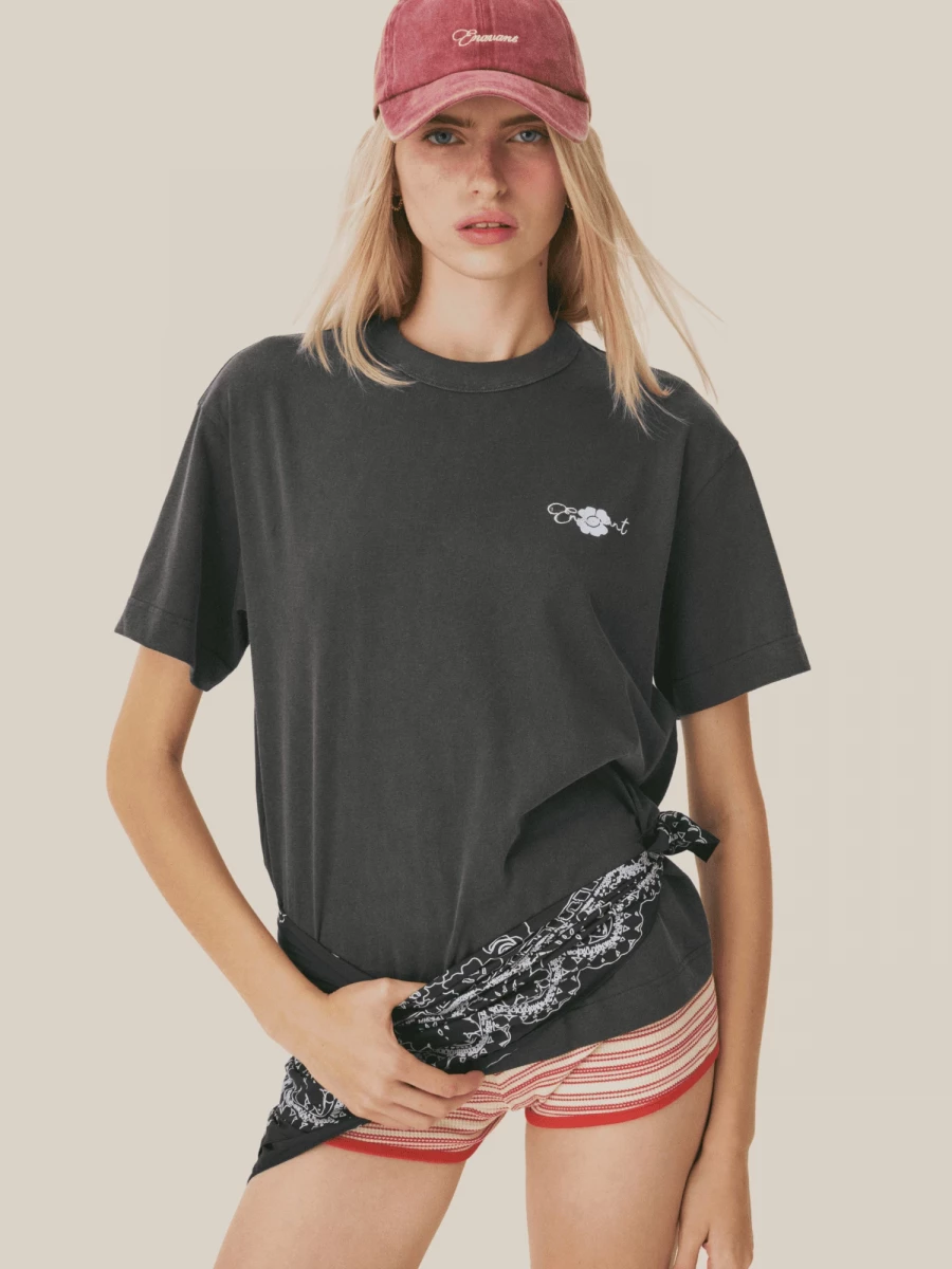 Dark Grey T-shirt with Bandana Print