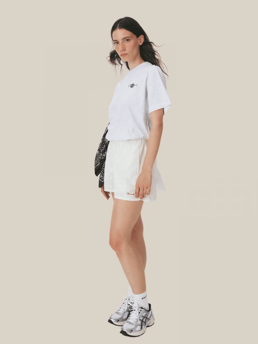 T-shirt Grigio Chiaro con Stampa Bandana