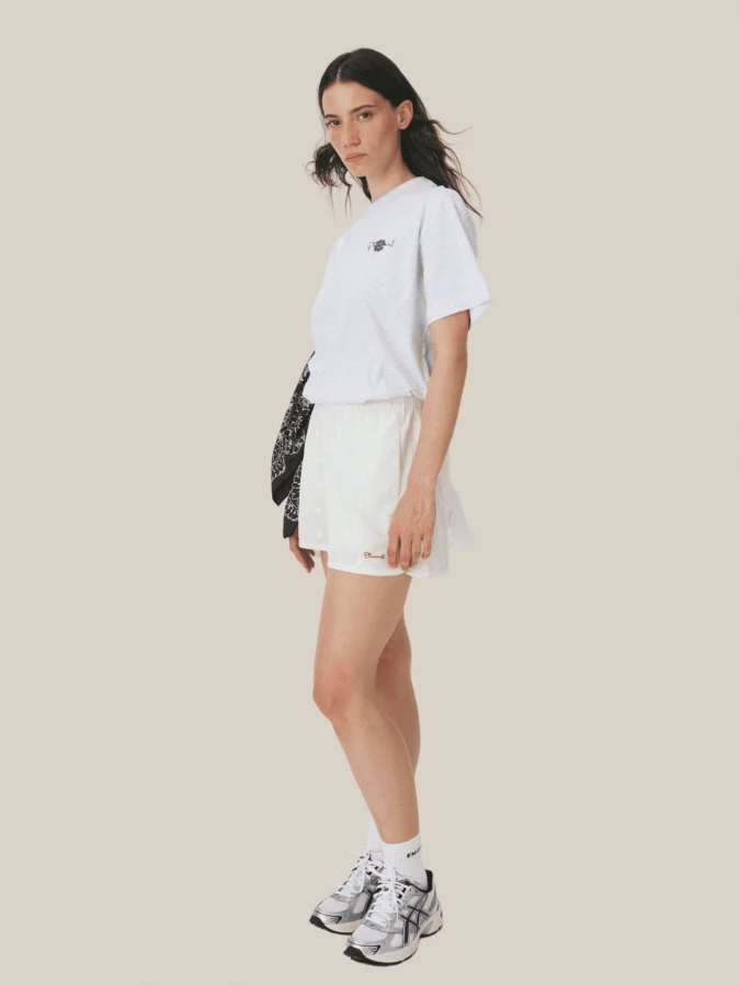 T-shirt Grigio Chiaro con Stampa Bandana