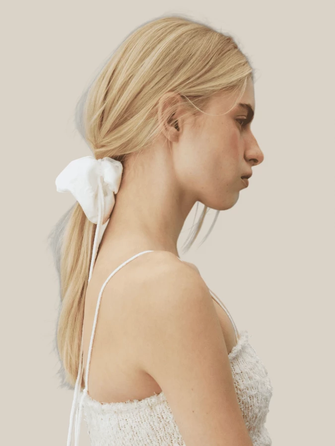 Scrunchie Bianco in Pizzo