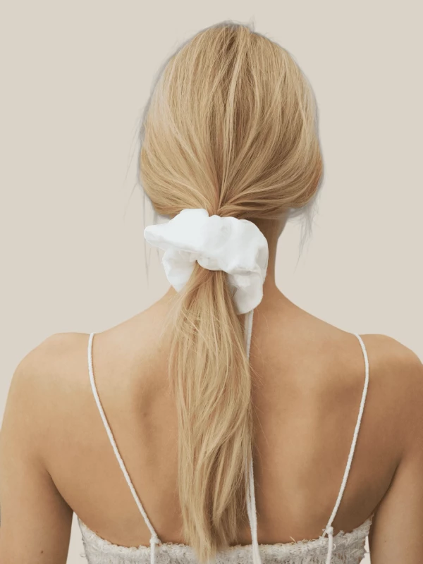 Scrunchie Bianco in Pizzo