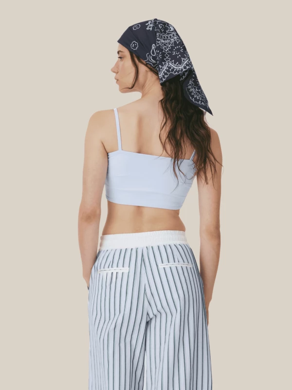 Blue Scarf in Lightweight Fabric with Bandana Print 2